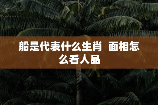 船是代表什么生肖 面相怎么看人品