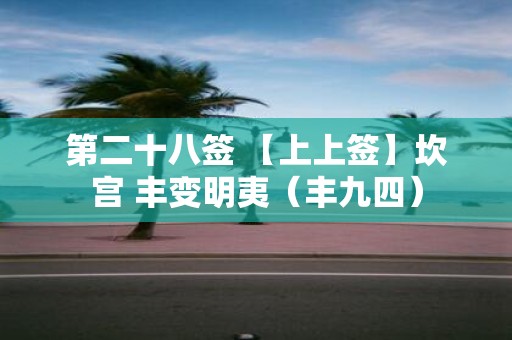 第二十八签 【上上签】坎宫 丰变明夷（丰九四）