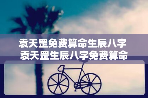 袁天罡免费算命生辰八字 袁天罡生辰八字免费算命