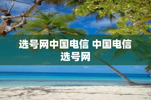 选号网中国电信 中国电信选号网