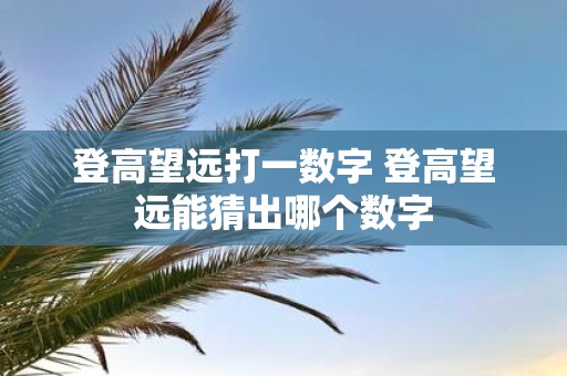 登高望远打一数字 登高望远能猜出哪个数字