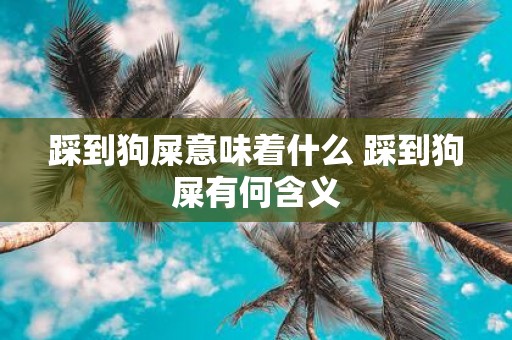 踩到狗屎意味着什么 踩到狗屎有何含义