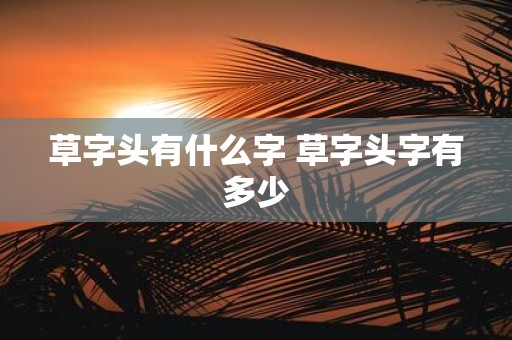草字头有什么字 草字头字有多少