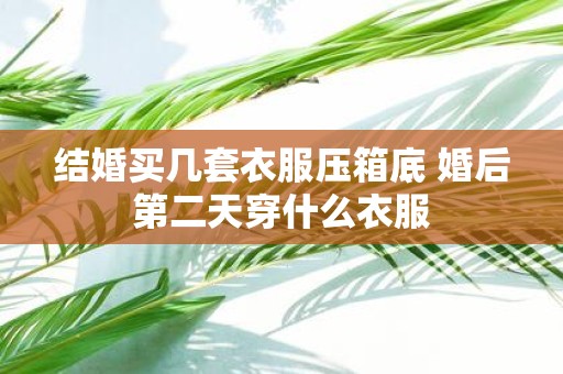结婚买几套衣服压箱底 婚后第二天穿什么衣服