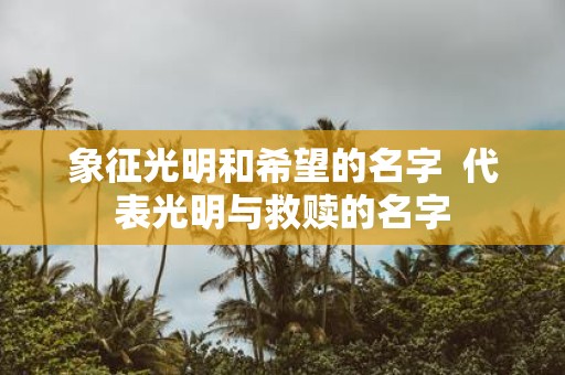 象征光明和希望的名字 代表光明与救赎的名字
