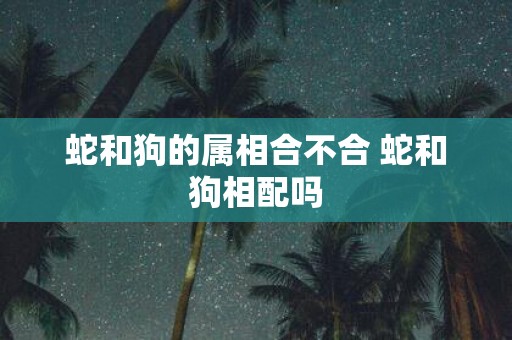 蛇和狗的属相合不合 蛇和狗相配吗