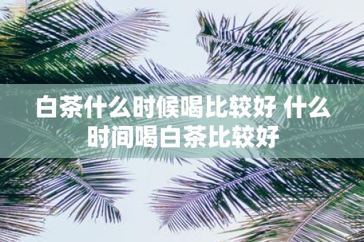 白茶什么时候喝比较好 什么时间喝白茶比较好