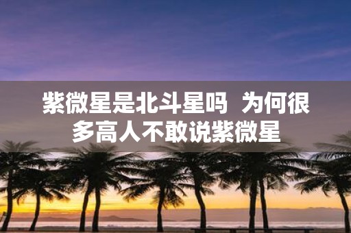 紫微星是北斗星吗 为何很多高人不敢说紫微星