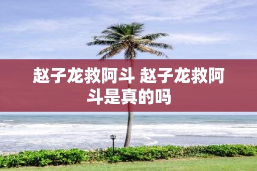 赵子龙救阿斗 赵子龙救阿斗是真的吗