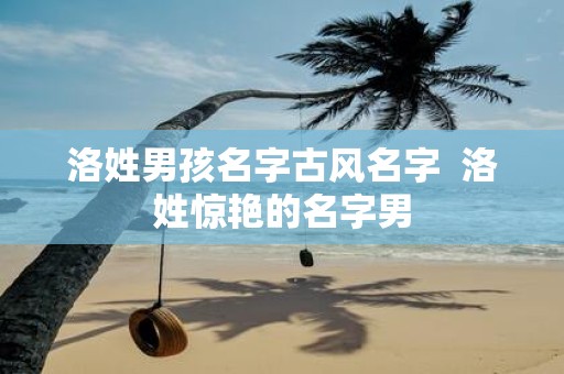 洛姓男孩名字古风名字 洛姓惊艳的名字男