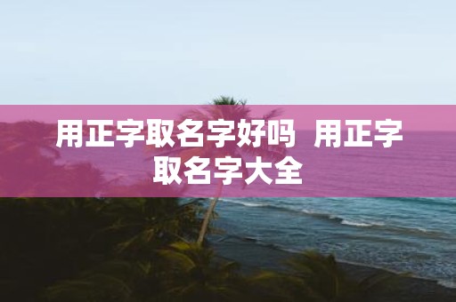 用正字取名字好吗 用正字取名字大全
