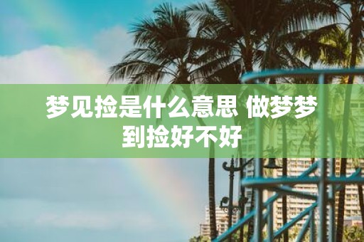 梦见捡是什么意思 做梦梦到捡好不好