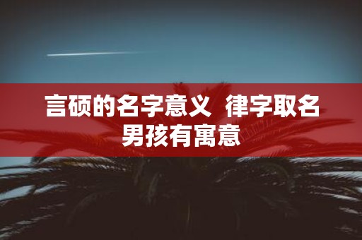 言硕的名字意义 律字取名男孩有寓意