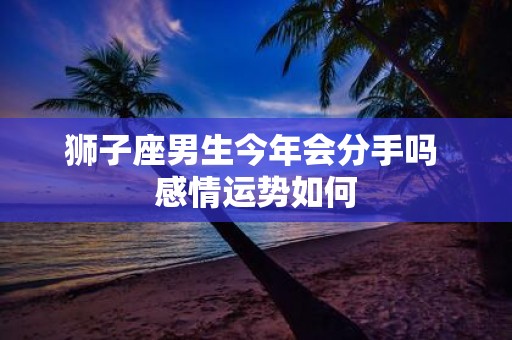 狮子座男生今年会分手吗 感情运势如何