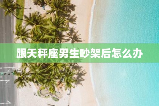 跟天秤座男生吵架后怎么办