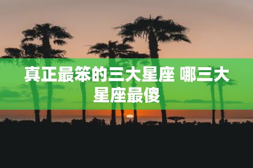 真正最笨的三大星座 哪三大星座最傻