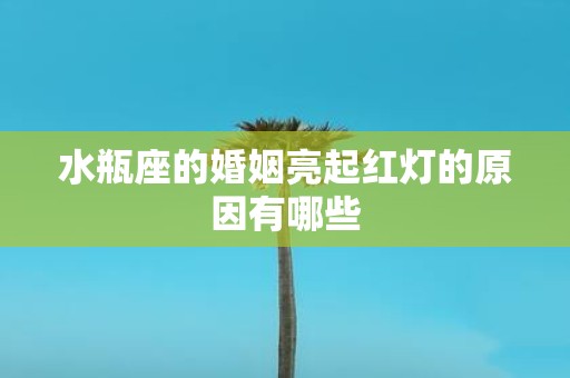 水瓶座的婚姻亮起红灯的原因有哪些