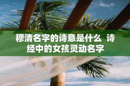 穆清名字的诗意是什么 诗经中的女孩灵动名字