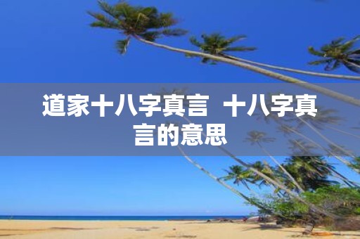 道家十八字真言 十八字真言的意思