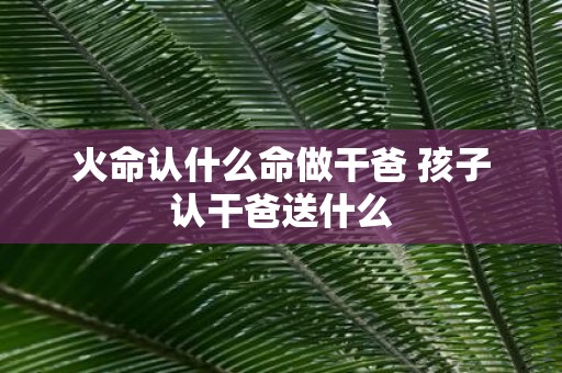 火命认什么命做干爸 孩子认干爸送什么