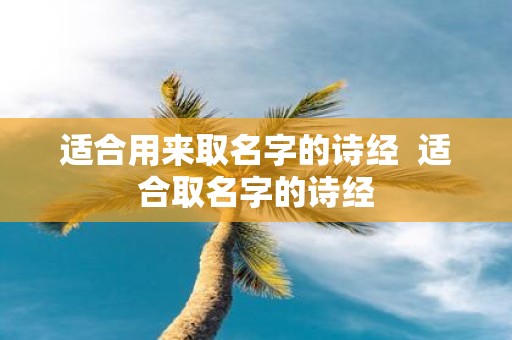 适合用来取名字的诗经 适合取名字的诗经