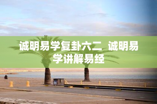 诚明易学复卦六二 诚明易学讲解易经