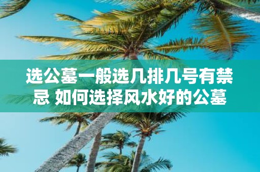 选公墓一般选几排几号有禁忌 如何选择风水好的公墓