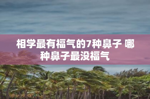 相学最有福气的7种鼻子 哪种鼻子最没福气