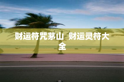 财运符咒茅山 财运灵符大全