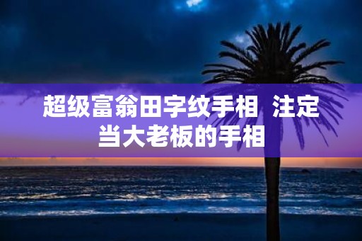 超级富翁田字纹手相 注定当大老板的手相