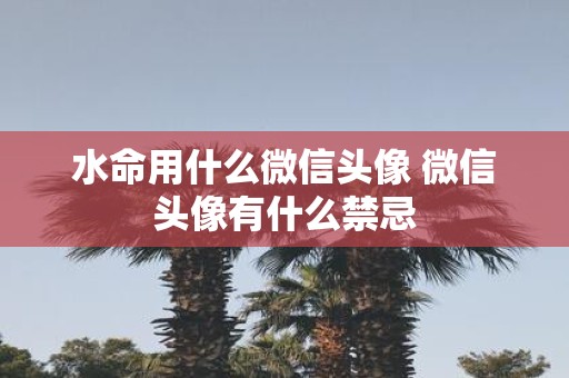 水命用什么微信头像 微信头像有什么禁忌