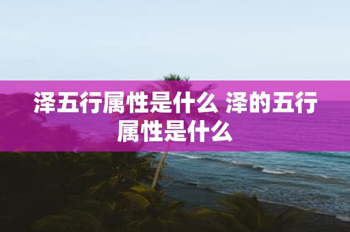 泽五行属性是什么 泽的五行属性是什么