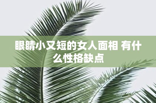 眼睛小又短的女人面相 有什么性格缺点