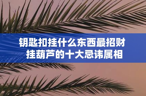 钥匙扣挂什么东西最招财 挂葫芦的十大忌讳属相