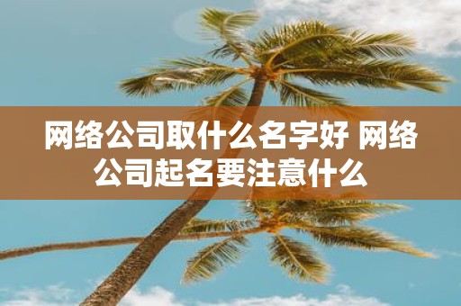 网络公司取什么名字好 网络公司起名要注意什么