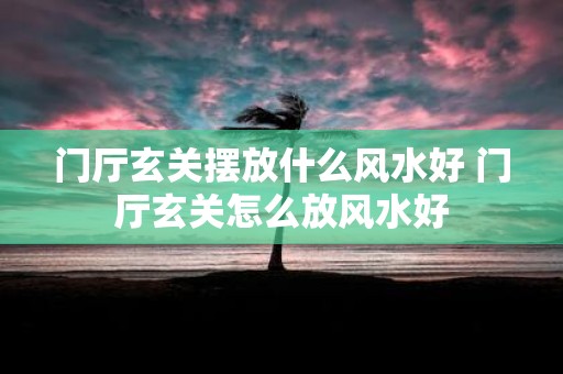 门厅玄关摆放什么风水好 门厅玄关怎么放风水好