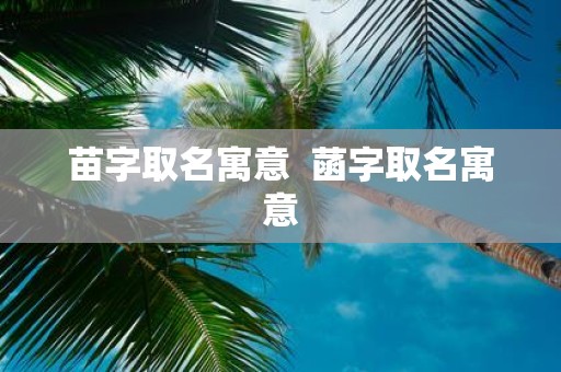 苗字取名寓意 菡字取名寓意