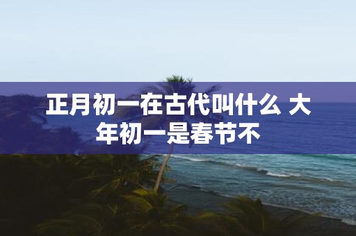 正月初一在古代叫什么 大年初一是春节不