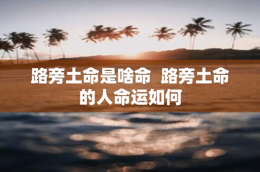 路旁土命是啥命 路旁土命的人命运如何