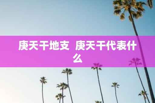 庚天干地支 庚天干代表什么