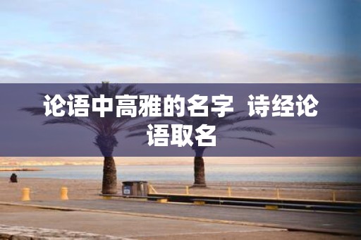 论语中高雅的名字 诗经论语取名