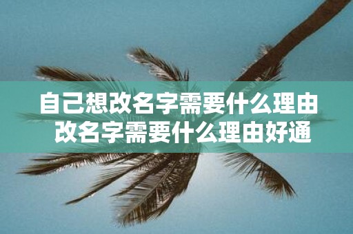 自己想改名字需要什么理由 改名字需要什么理由好通过