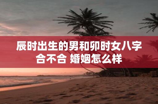 辰时出生的男和卯时女八字合不合 婚姻怎么样