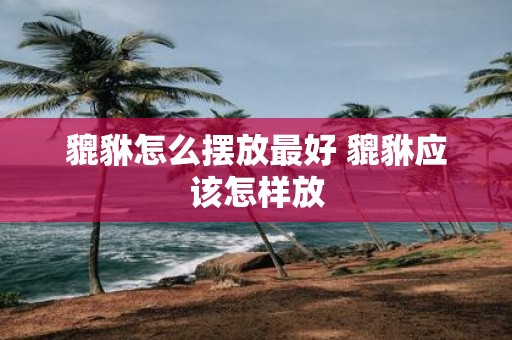 貔貅怎么摆放最好 貔貅应该怎样放