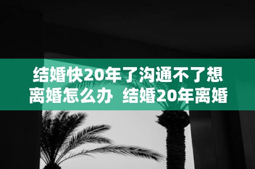 结婚快20年了沟通不了想离婚怎么办 结婚20年离婚谁更难过