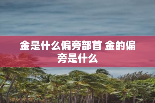 金是什么偏旁部首 金的偏旁是什么