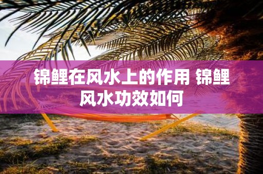 锦鲤在风水上的作用 锦鲤风水功效如何