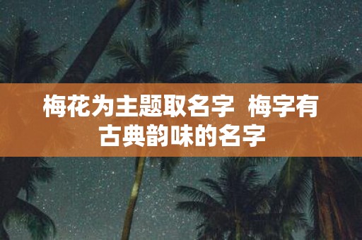 梅花为主题取名字 梅字有古典韵味的名字