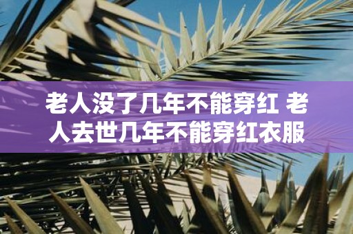 老人没了几年不能穿红 老人去世几年不能穿红衣服