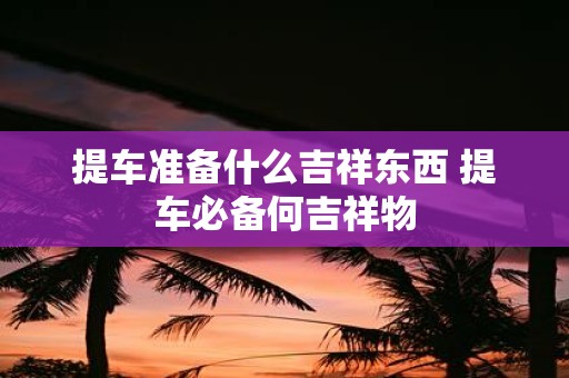 提车准备什么吉祥东西 提车必备何吉祥物